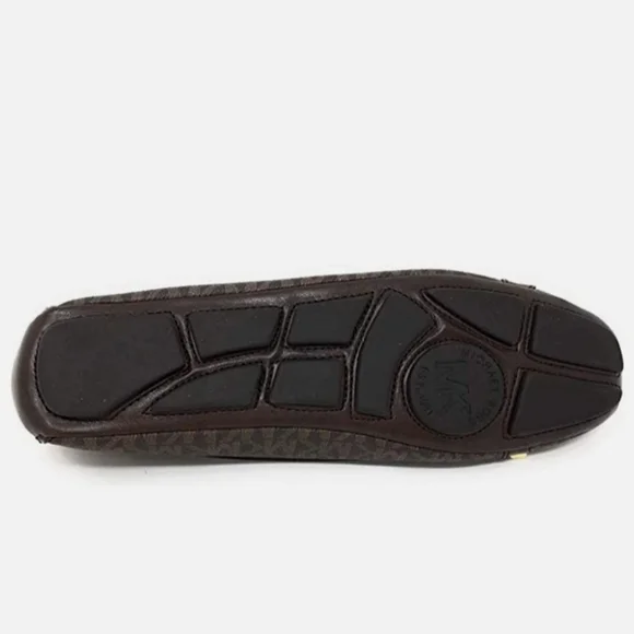 New Michael Kors Fulton Black Moccasins with Gold Emblem 7.5 - Picture 4 of 5